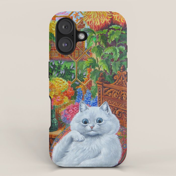 'Master of Cat College' Vintage Cat Art by Louis Wain iPhone Case Gallery Image 1