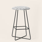 Fun black and white cartoon doodle pattern Stool Gallery Image 1