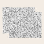 Fun black and white cartoon doodle pattern Placemat Gallery Image 1