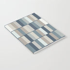 Long Blocks Geometric Pattern in Neutral Blue Grey Tones  Notebook Gallery Image 2