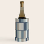 Long Blocks Geometric Pattern in Neutral Blue Grey Tones  Wine Chiller Gallery Image 3