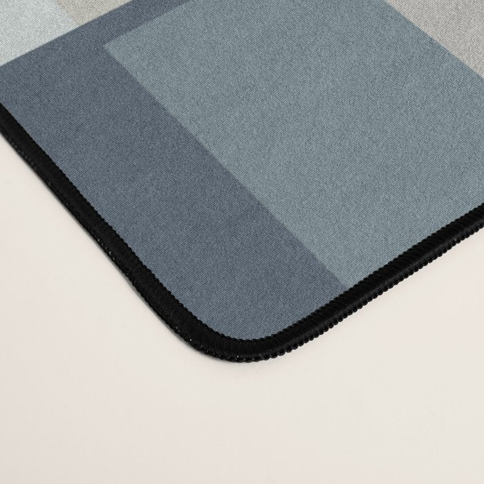 Long Blocks Geometric Pattern in Neutral Blue Grey Tones  Desk Mat Gallery Image 4