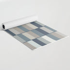 Long Blocks Geometric Pattern in Neutral Blue Grey Tones  Yoga Mat Gallery Image 2