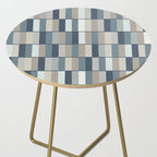 Long Blocks Geometric Pattern in Neutral Blue Grey Tones  Side Table Gallery Image 2