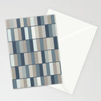 Long Blocks Geometric Pattern in Neutral Blue Grey Tones  Stationery Card Gallery Image 2