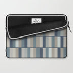 Long Blocks Geometric Pattern in Neutral Blue Grey Tones  Laptop Sleeve Gallery Image 2
