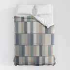 Long Blocks Geometric Pattern in Neutral Blue Grey Tones  Comforter Gallery Image 6
