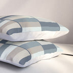 Long Blocks Geometric Pattern in Neutral Blue Grey Tones  Pillow Sham Gallery Image 3