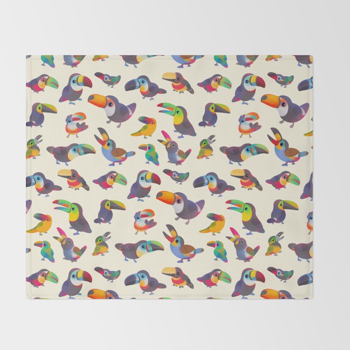 Toucan - pastel Throw Blanket Gallery Image 2