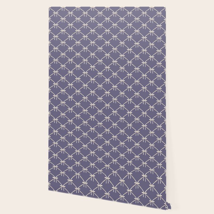 Bows & Ribbons Pattern XXXIII Neutral Lavender Purple Wallpaper Gallery Image 2