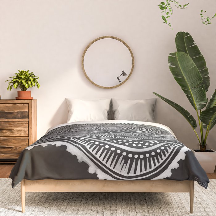 Peachleaf Willow â White on Black Comforter Gallery Image 3