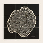 Peachleaf Willow â White on Black Wood Wall Art Gallery Image 1