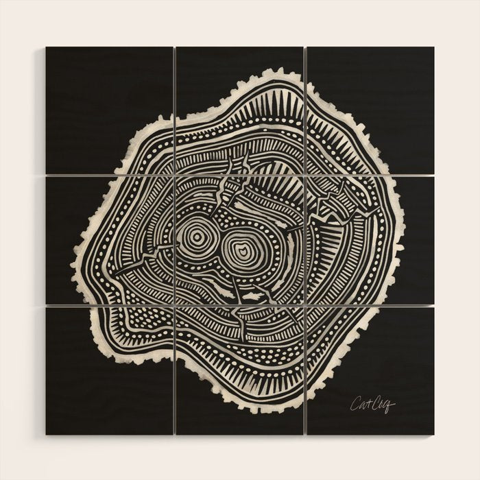 Peachleaf Willow â White on Black Wood Wall Art Gallery Image 1