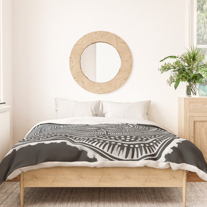Peachleaf Willow â White on Black Duvet Cover Gallery Image 3