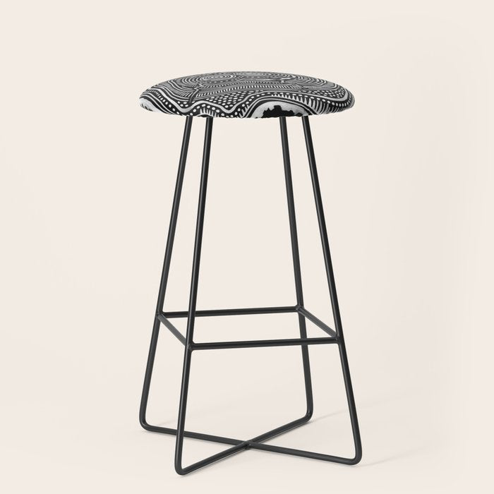 Peachleaf Willow â White on Black Stool Gallery Image 1
