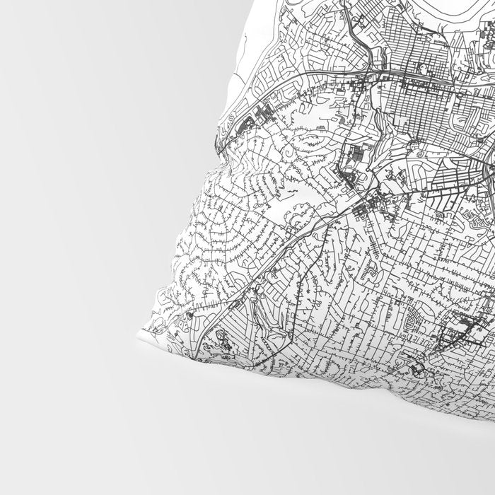 Nashville White Map Pillow Sham Gallery Image 4