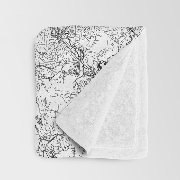 Nashville White Map Throw Blanket Gallery Image 3