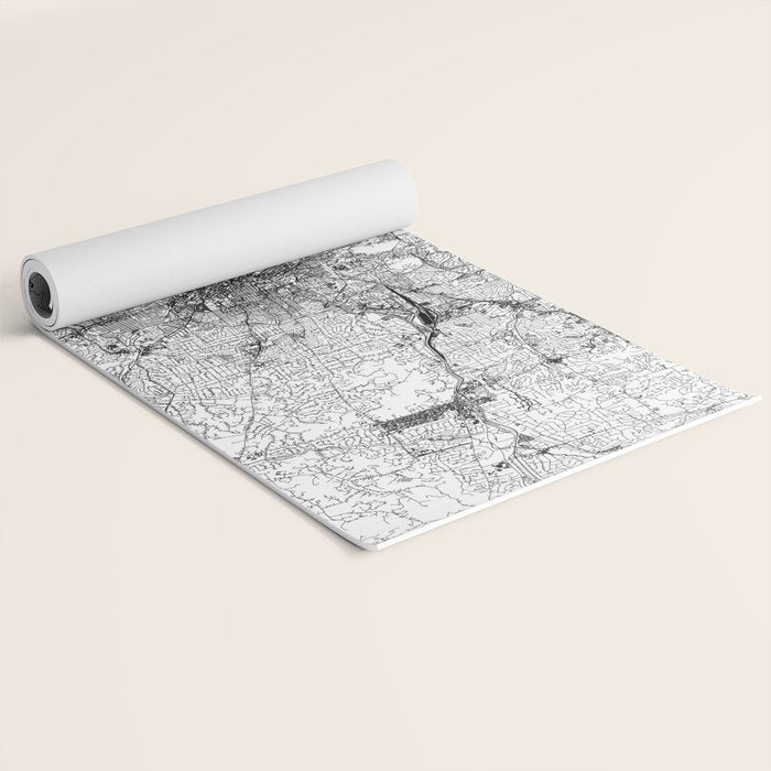 Nashville White Map Yoga Mat Gallery Image 2