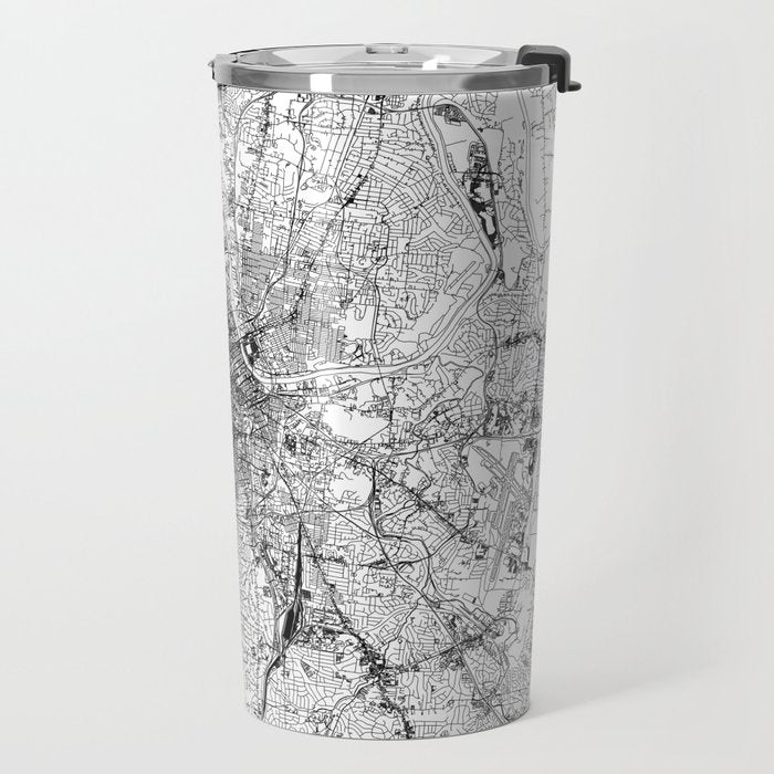 Nashville White Map Travel Mug Gallery Image 2