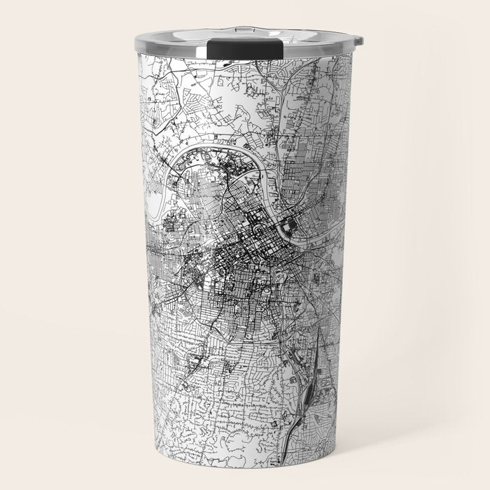Nashville White Map Travel Mug Gallery Image 1