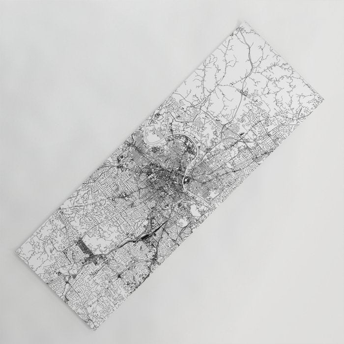 Nashville White Map Yoga Mat Gallery Image 1