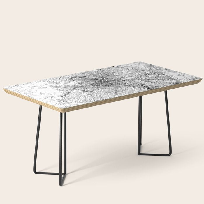 Nashville White Map Coffee Table Gallery Image 1