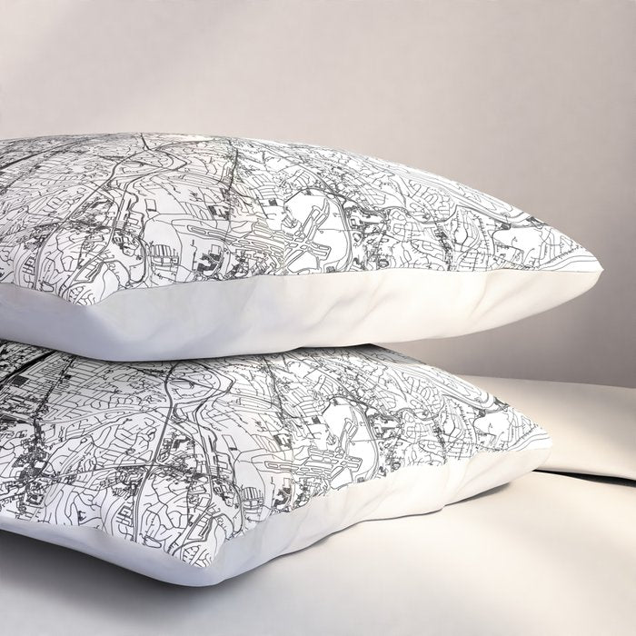 Nashville White Map Pillow Sham Gallery Image 3