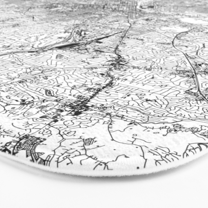 Nashville White Map Bath Mat Gallery Image 3