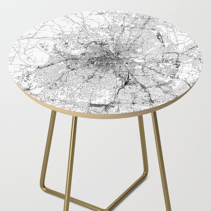 Nashville White Map Side Table Gallery Image 2