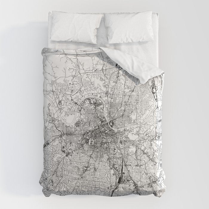 Nashville White Map Comforter Gallery Image 1