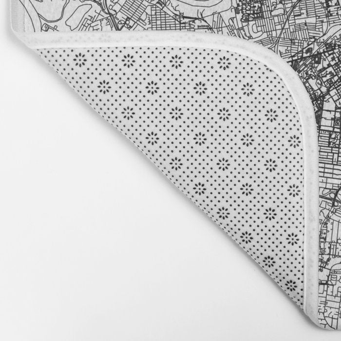 Nashville White Map Bath Mat Gallery Image 2