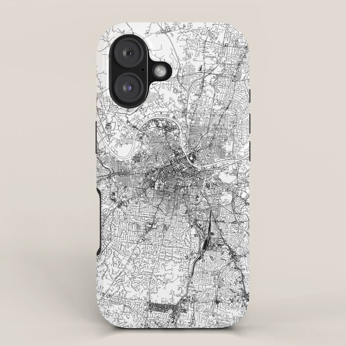 Nashville White Map iPhone Case Gallery Image 1