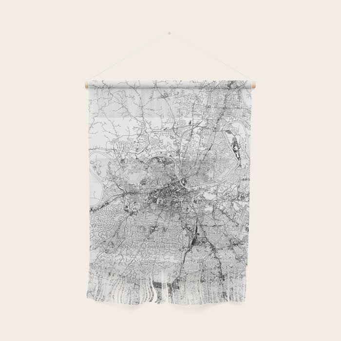 Nashville White Map Wall Hanging Gallery Image 1