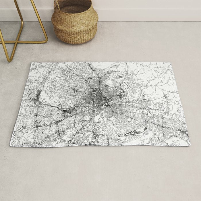 Nashville White Map Rug Gallery Image 1