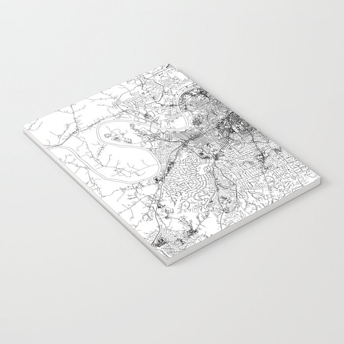 Nashville White Map Notebook Gallery Image 3