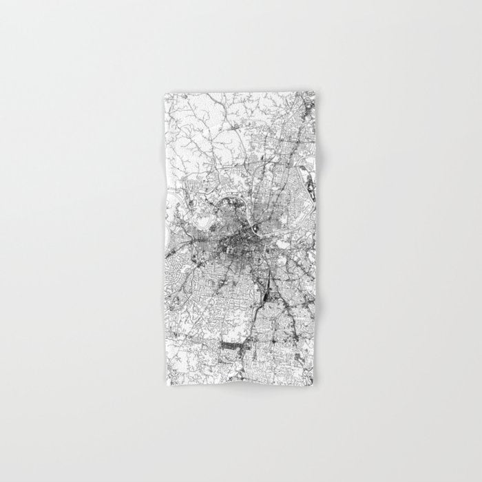 Nashville White Map Bath Towel Gallery Image 1
