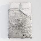 Nashville White Map Duvet Cover Gallery Image 6