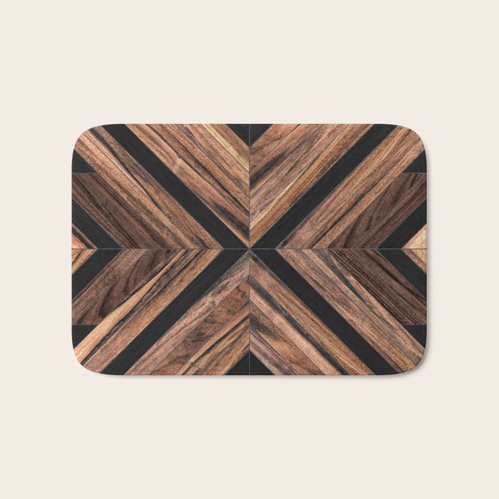 Urban Tribal Pattern No.3 - Wood Bath Mat Gallery Image 1