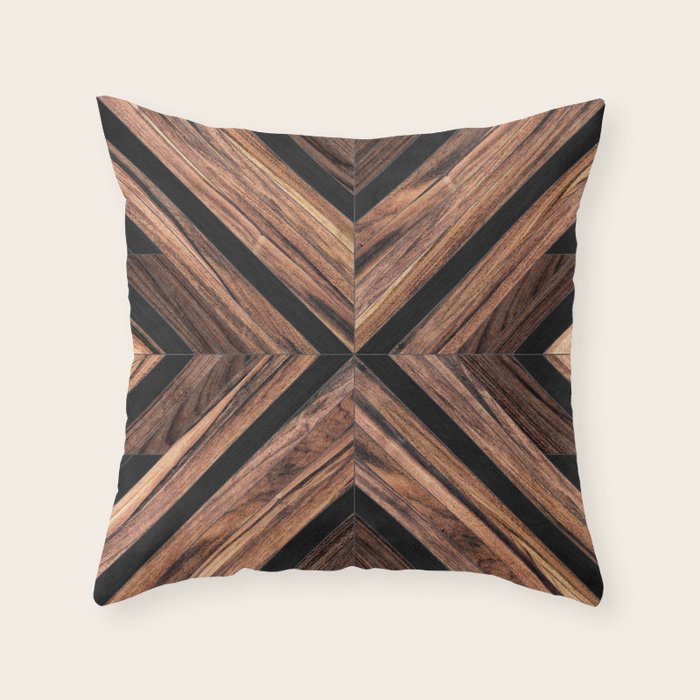 Urban Tribal Pattern No.3 - Wood Throw Pillow Gallery Image 6