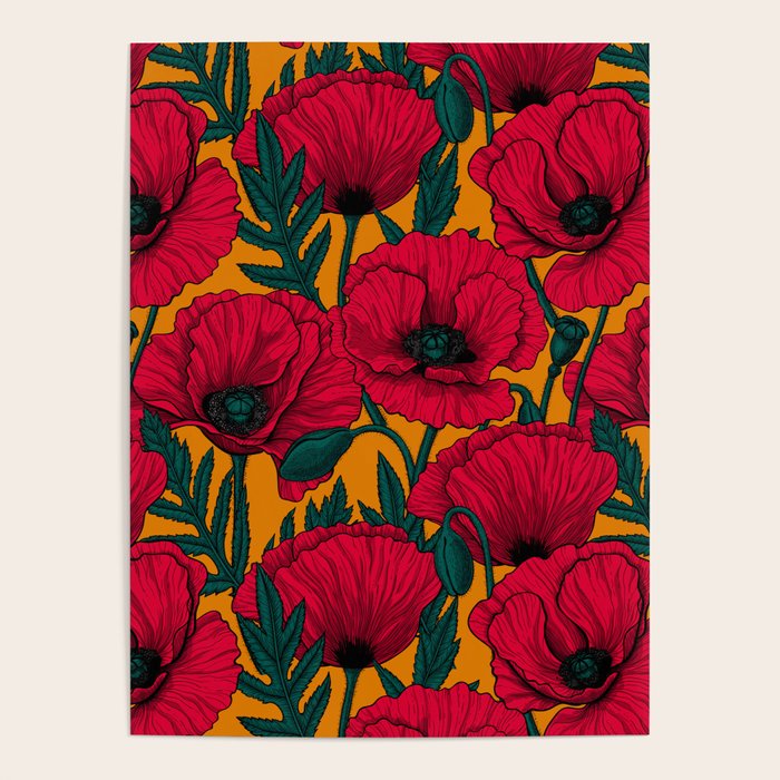Red poppy garden    Poster Gallery Image 1