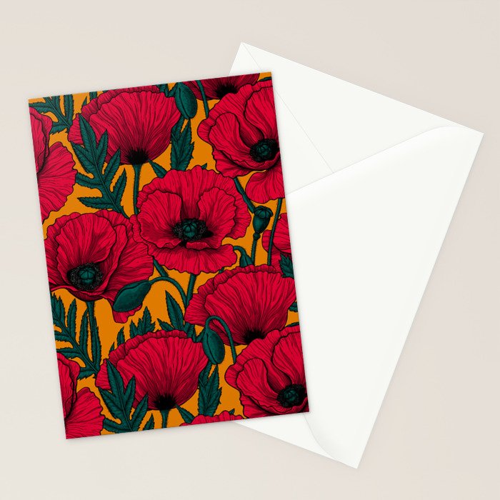 Red poppy garden    Stationery Card Gallery Image 2