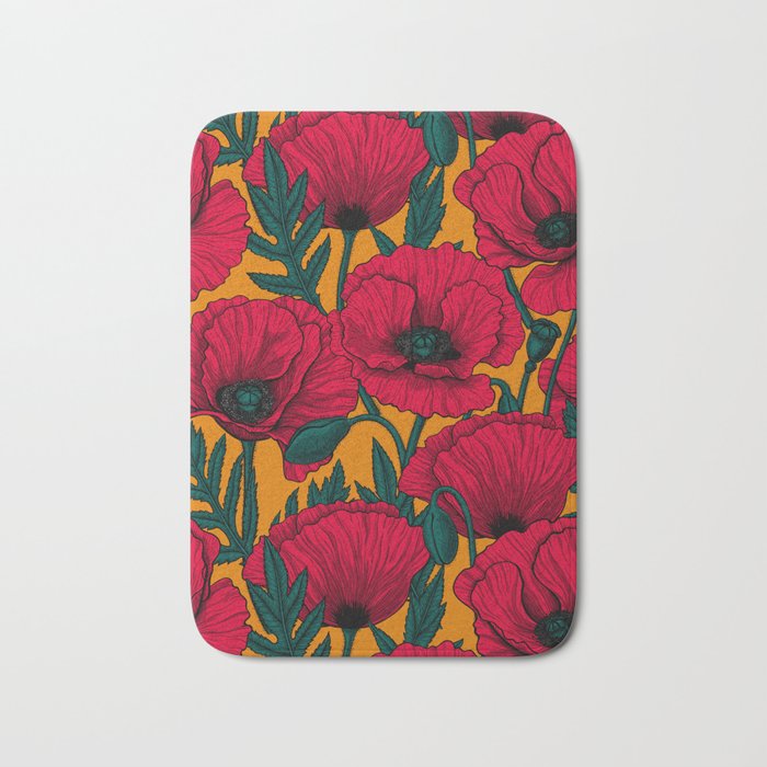 Red poppy garden    Bath Mat Gallery Image 1