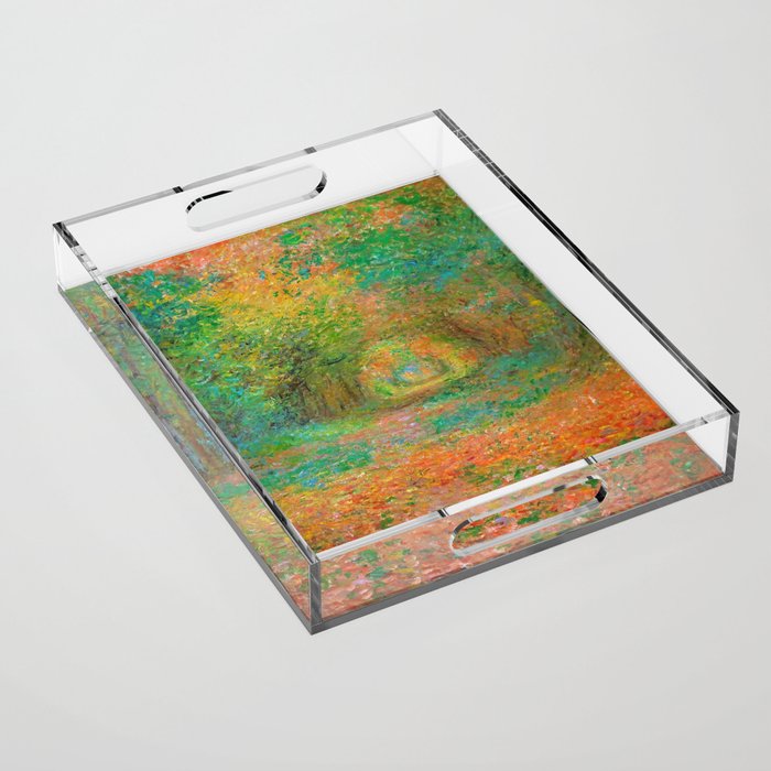 Claude Monet - The Undergrowth in the Forest of Saint-Germain (1882) Acrylic Tray Gallery Image 1