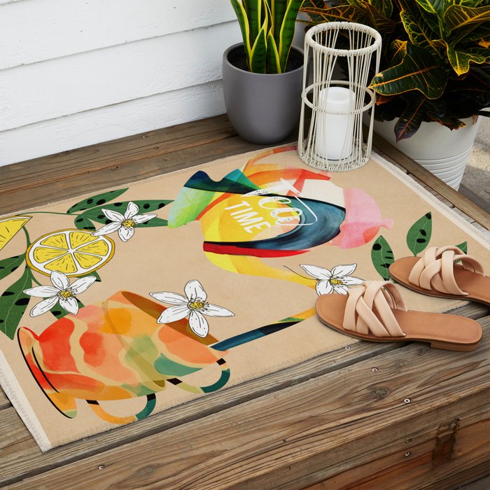 Tea Time 2 Outdoor Rug Gallery Image 2