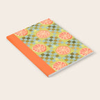 Checkered Citrus Fruit in Sage & Orange Notebook Gallery Image 2