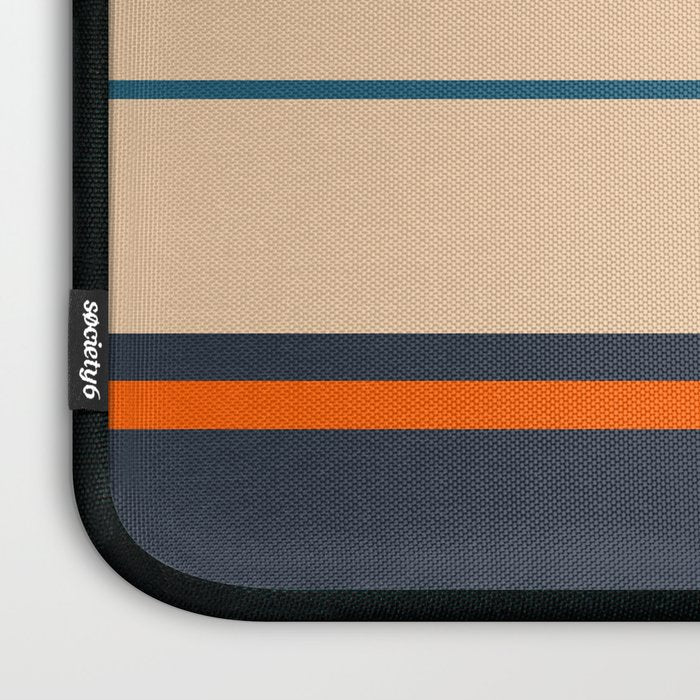 Wide and Thin Stripes Minimal Color Block Pattern Mustard Blue Orange Laptop Sleeve Gallery Image 3