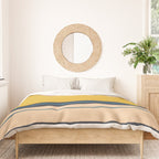 Wide and Thin Stripes Minimal Color Block Pattern Mustard Blue Orange Duvet Cover Gallery Image 3