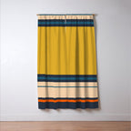 Wide and Thin Stripes Minimal Color Block Pattern Mustard Blue Orange Window Curtain Gallery Image 3