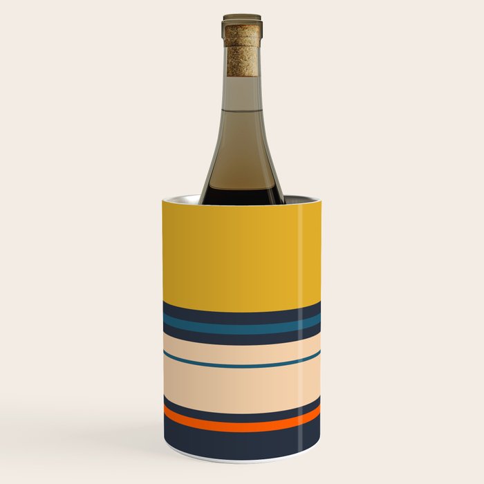 Wide and Thin Stripes Minimal Color Block Pattern Mustard Blue Orange Wine Chiller Gallery Image 2