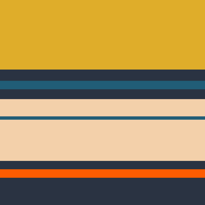 Wide and Thin Stripes Minimal Color Block Pattern Mustard Blue Orange Coffee Mug Gallery Image 2